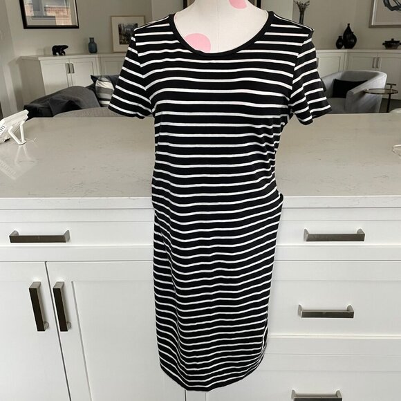 Noisy May NM Summer SS Striped Straight Hem T-Shirt Dress Black + White Sz M - Picture 12 of 12